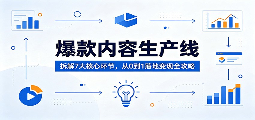 爆款内容生产线：拆解7大核心环节，从0到1落地变现全攻略-瀚洪创业网