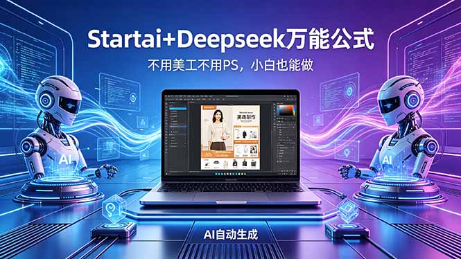 AI自动做电商详情页：Startai+Deepseek万能公式，不用美工不用PS，小白也能做-瀚洪创业网