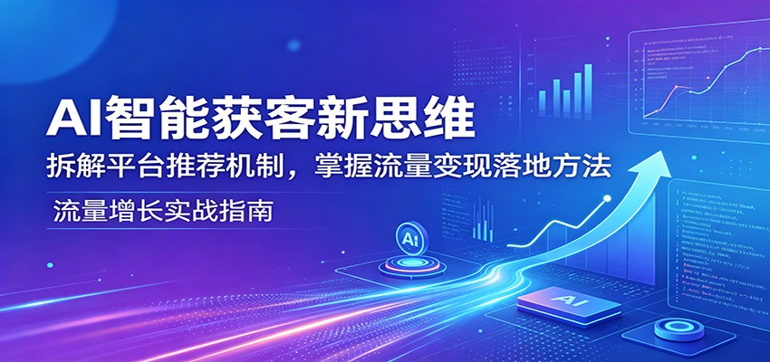 AI智能获客新思维：拆解平台推荐机制，掌握流量变现落地方法-瀚洪创业网