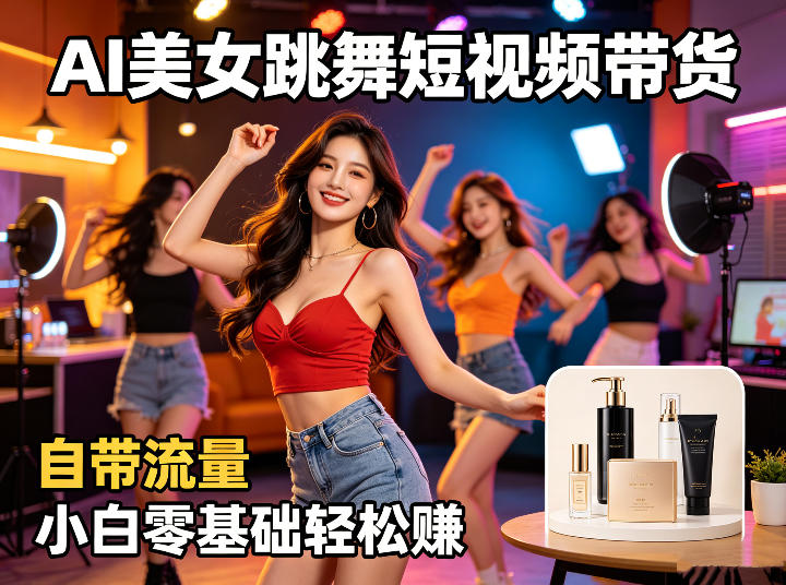 AI美女跳舞短视频带货：自带流量，小白零基础轻松賺，详细拆解-瀚洪创业网