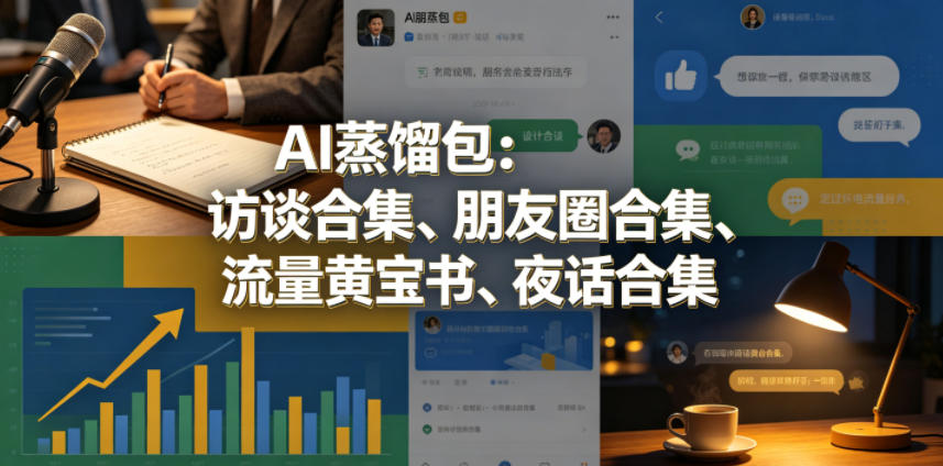 AI蒸馏包：访谈合集、朋友圈合集、流量黄宝书、夜话合集【文档】-瀚洪创业网