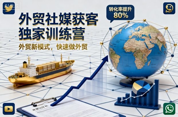 外贸社媒获客独家训练营，外贸新模式，快速做外贸(更新26年4月)-瀚洪创业网