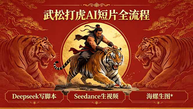 武松打虎AI短片全流程：Deepseek写脚本+Seedance生视频+海螺生图-瀚洪创业网