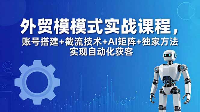 外贸新模式实战课程-更新5月，账号搭建+截流技术+AI矩阵+独家方法实现自动化获客-瀚洪创业网