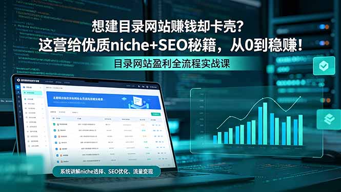 想建目录网站赚钱却卡壳？这营给优质 niche+SEO 秘籍，从 0 到稳赚！-瀚洪创业网