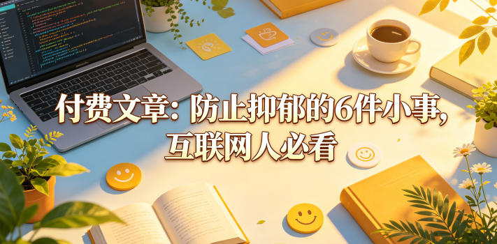 付费文章：防止抑郁的6件小事，互联网人必看！-瀚洪创业网