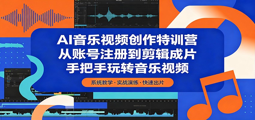 AI音乐视频创作特训营：从账号注册到剪辑成片，手把手玩转音乐视频-瀚洪创业网