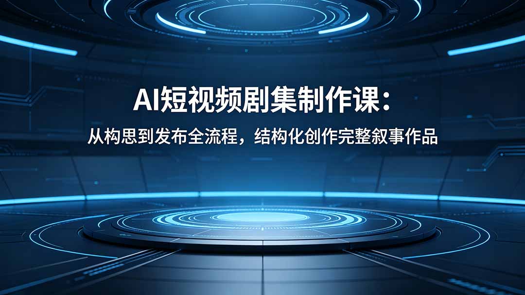 AI短视频剧集制作课：从构思到发布全流程，结构化创作完整叙事作品-瀚洪创业网