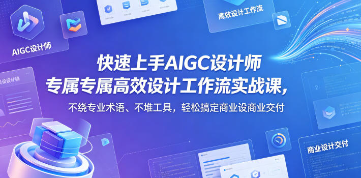 快速上手AIGC设计师专属高效设计工作流实战课，不绕专业术语、不堆工具，轻松搞定商业设计交付-瀚洪创业网