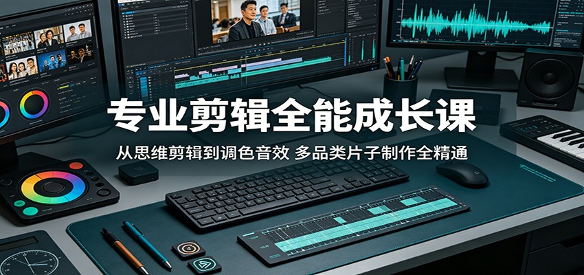 专业剪辑全能成长课：从思维剪辑到调色音效，多品类片子制作全精通-瀚洪创业网