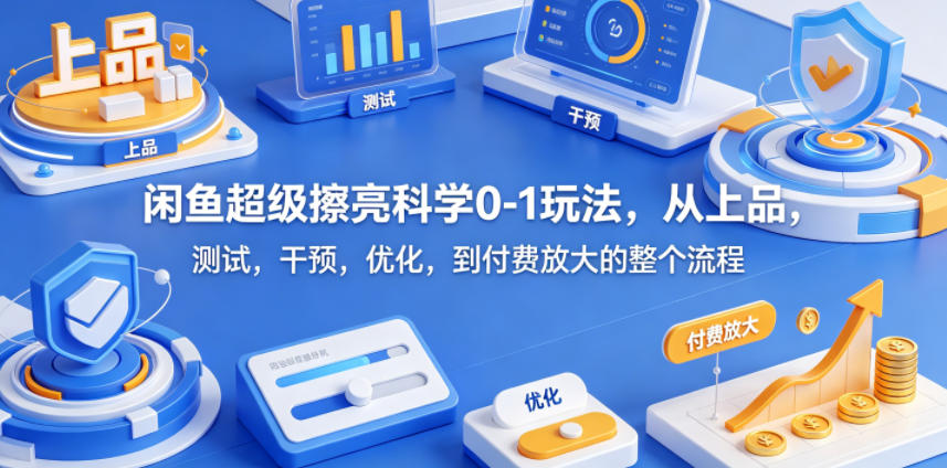 闲鱼超级擦亮科学0-1玩法，从上品，测试，干预，优化，到付费放大的整个流程-瀚洪创业网