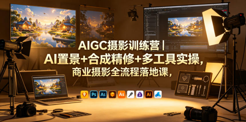 AIGC摄影训练营｜AI置景+合成精修+多工具实操，商业摄影全流程落地课-瀚洪创业网