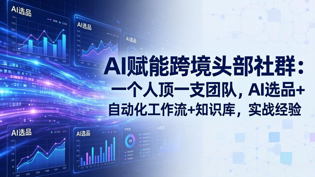 AI赋能跨境头部社群-更新5月：一个人顶一支团队，AI选品+自动化工作流+知识库，实战经验-瀚洪创业网