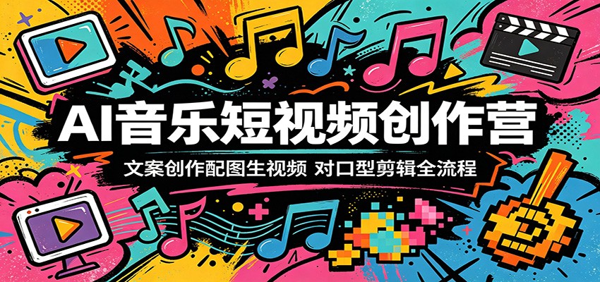 AI音乐短视频创作营：文案创作配图生视频，对口型剪辑全流程-瀚洪创业网