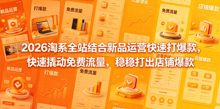 2026淘系全站结合新品运营快速打爆款，快速撬动免费流量，稳稳打出店铺爆款(更新5月12日)-瀚洪创业网