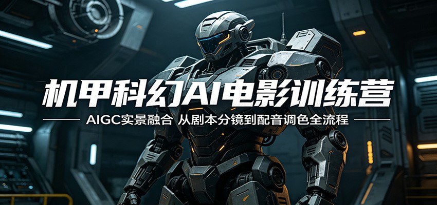 机甲科幻AI电影训练营：AIGC实景融合，从剧本分镜到配音调色全流程-瀚洪创业网