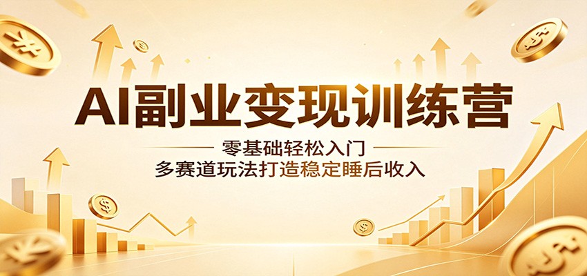AI副业变现训练营：零基础轻松入门，多赛道玩法打造稳定睡后收入-瀚洪创业网