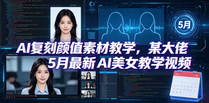 AI复刻颜值素材教学，某大佬5月最新AI美女教学视频，内含4月好物复刻教学-瀚洪创业网