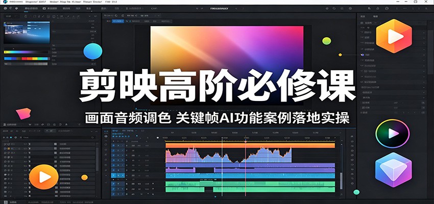 剪映高阶必修课：画面音频调色，关键帧AI功能案例落地实操-瀚洪创业网