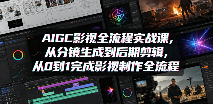 AIGC影视全流程实战课，从分镜生成到后期剪辑，从0到1完成影视制作全流程-瀚洪创业网