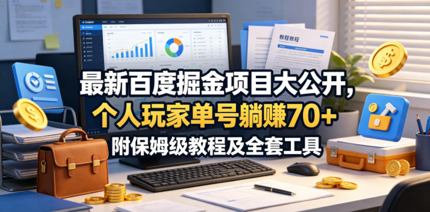 最新百度掘金项目大公开，个人玩家单号躺賺70+，附保姆级教程及全套工具【揭秘】-瀚洪创业网