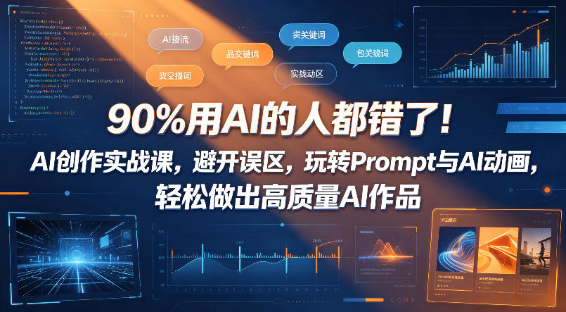 90%用AI的人都错了！AI创作实战课，避开误区，玩转Prompt与AI动画，轻松做出高质量AI作品-瀚洪创业网