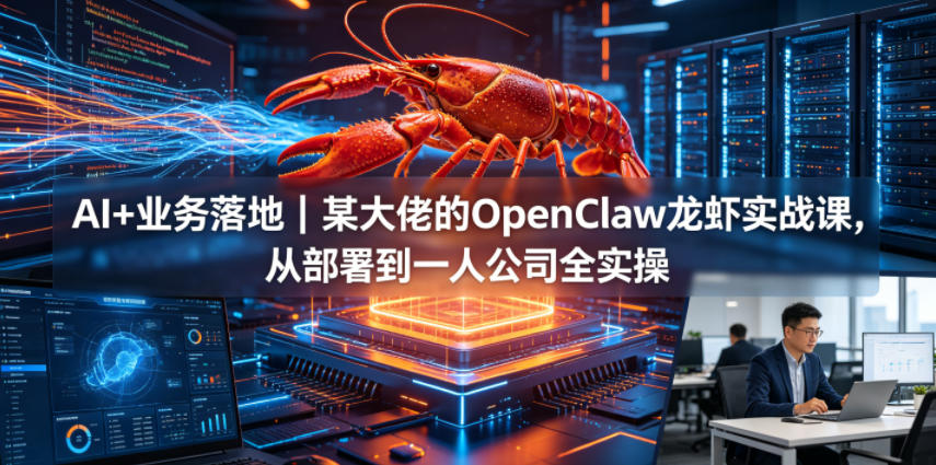 AI+业务落地｜某大佬的OpenClaw小龙虾实战课，从部署到一人公司全实操-瀚洪创业网