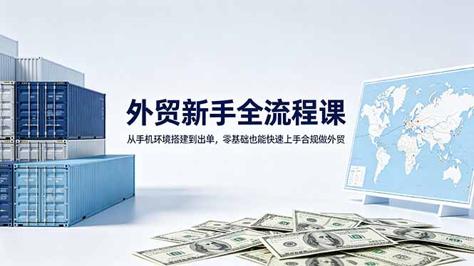 外贸新手全流程课：从手机环境搭建到出单，零基础也能快速上手合规做外贸-瀚洪创业网