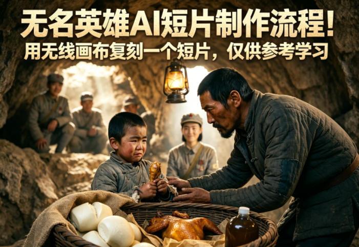 无名英雄AI短片制作流程！用无线画布复刻一个短片，仅供参考学习-瀚洪创业网