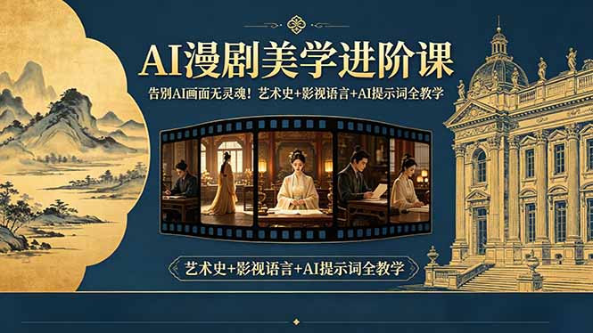 告别AI画面无灵魂！AI漫剧美学进阶课，艺术史+影视语言+AI提示词全教学-瀚洪创业网