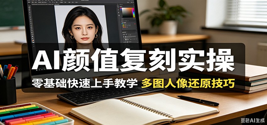 AI颜值复刻实操，零基础快速上手教学，多图人像还原技巧-瀚洪创业网