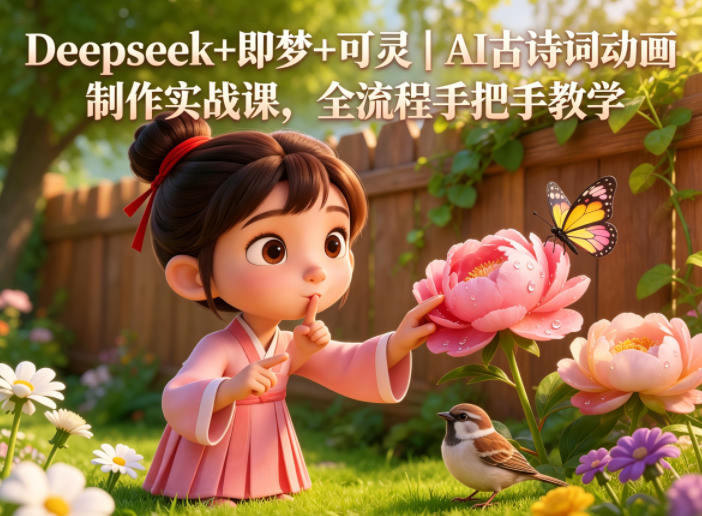 Deepseek+即梦+可灵｜AI古诗词动画制作实战课，全流程手把手教学-瀚洪创业网