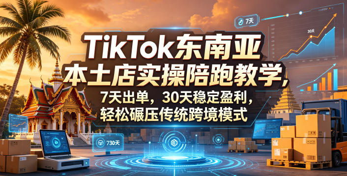 TikTok东南亚本土店实操陪跑教学，7天出单，30天稳定盈利，轻松碾压传统跨境模式(更新0516)-瀚洪创业网