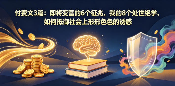 付费文3篇：即将变富的6个征兆，我的8个处世绝学，如何抵御社会上形形色色的诱惑-瀚洪创业网