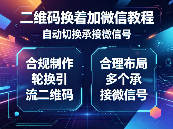 二维码换着加微信教程，自动切换承接微信号，合规制作轮换引流二维码，合理布局多个承接微信号-瀚洪创业网