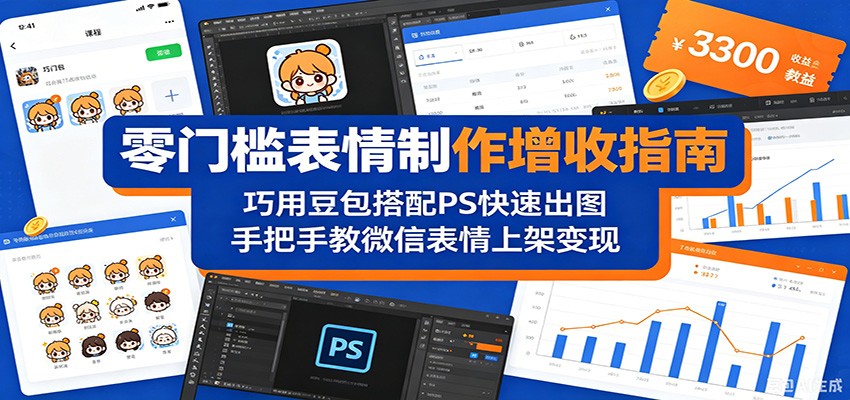 零门槛表情制作增收指南：巧用豆包搭配 PS 快速出图，手把手教微信表情上架变现-瀚洪创业网