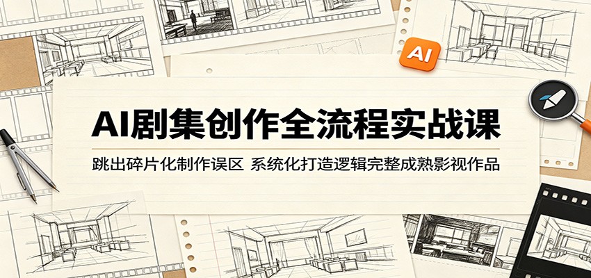 AI剧集创作全流程实战课：跳出碎片化制作误区，系统化打造逻辑完整成熟影视作品-瀚洪创业网