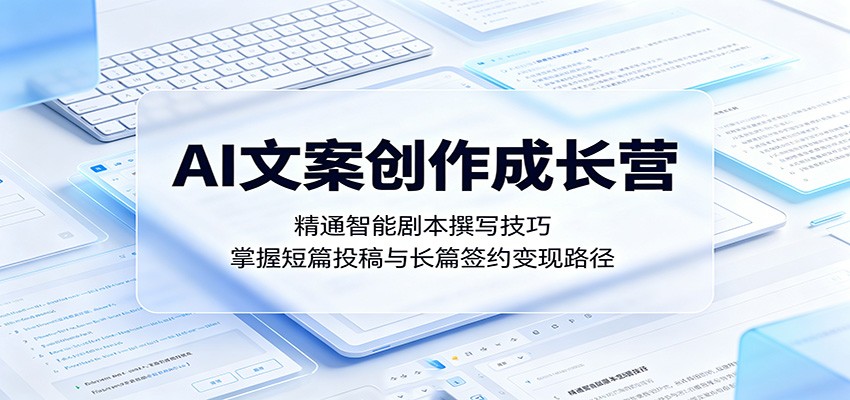 AI文案创作成长营：精通智能剧本撰写技巧，掌握短篇投稿与长篇签约变现路径-瀚洪创业网