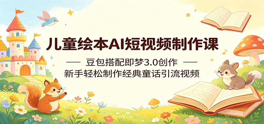 儿童绘本AI短视频制作课：豆包搭配即梦3.0创作，新手轻松制作经典童话引流视频-瀚洪创业网