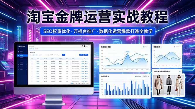 2026 淘宝金牌运营实战教程，SEO权重优化万相台推广，数据化运营爆款打造全教学-瀚洪创业网