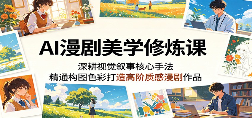 AI漫剧美学修炼课：深耕视觉叙事核心手法，精通构图色彩打造高阶质感漫剧作品-瀚洪创业网