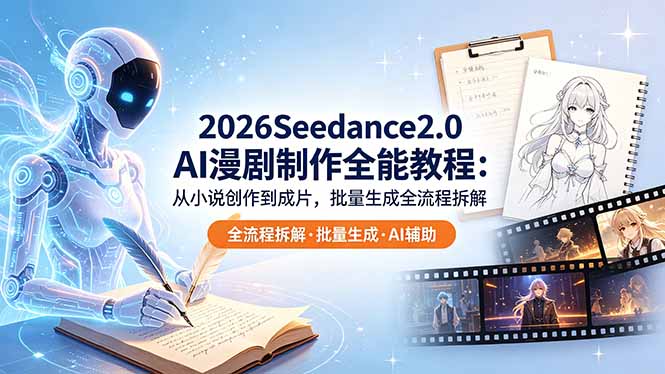 2026Seedance2.0 AI制作全能教程：从小说创作到成片，批量生成全流程拆解-瀚洪创业网