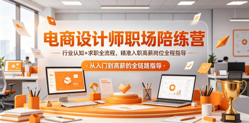电商设计师职场陪练营，行业认知+求职全流程，精准入职高薪岗位全程指导-瀚洪创业网