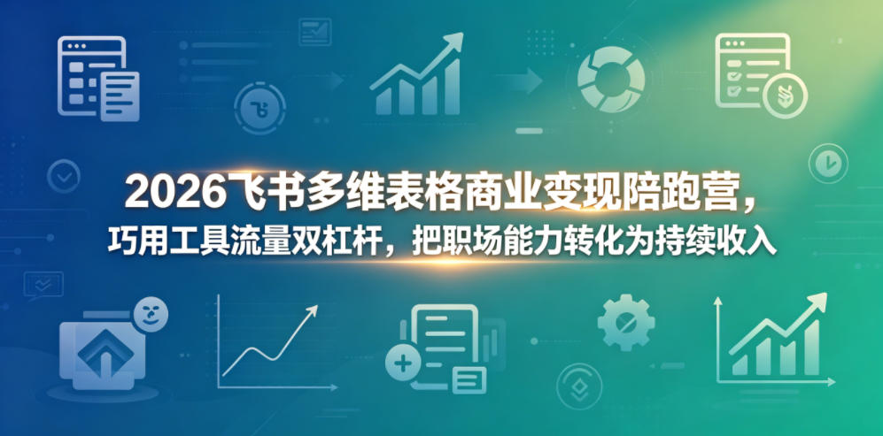 2026飞书多维表格商业变现陪跑营，巧用工具流量双杠杆，把职场能力转化为持续收入-瀚洪创业网