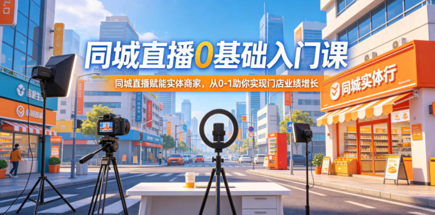 同城直播0基础入门课，同城直播赋能实体商家，从0-1助你实现门店业绩增长-瀚洪创业网