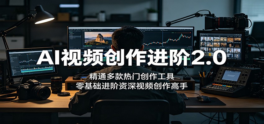 AI视频创作进阶2.0：精通多款热门创作工具，零基础进阶资深视频创作高手-瀚洪创业网