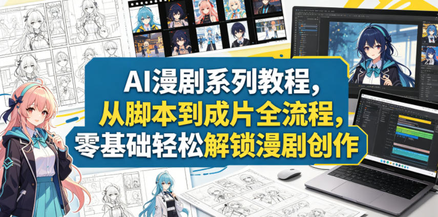 AI漫剧系列教程，从脚本到成片全流程，零基础轻松解锁漫剧创作-瀚洪创业网