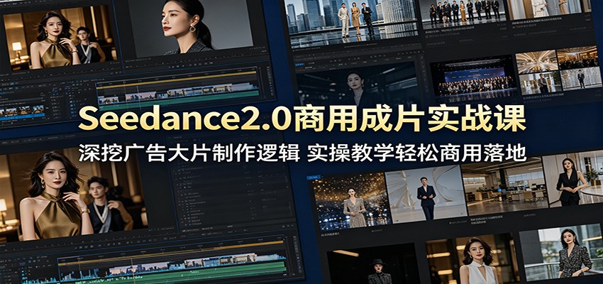 Seedance2.0商用成片实战课：深挖广告大片制作逻辑，实操教学轻松商用落地-瀚洪创业网