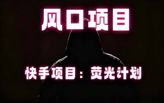 快手风口项目，荧光计划托管，长期稳定，适合批量做-瀚洪创业网
