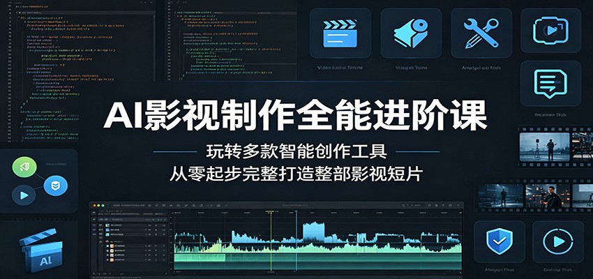 AI影视制作全能进阶课：玩转多款智能创作工具，从零起步完整打造整部影视短片-瀚洪创业网